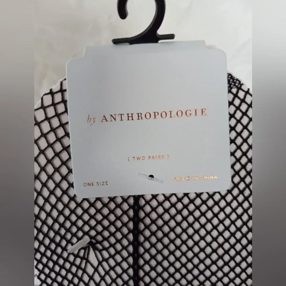 Anthropologie Set Of Two Fishnet Bow Socks NWT